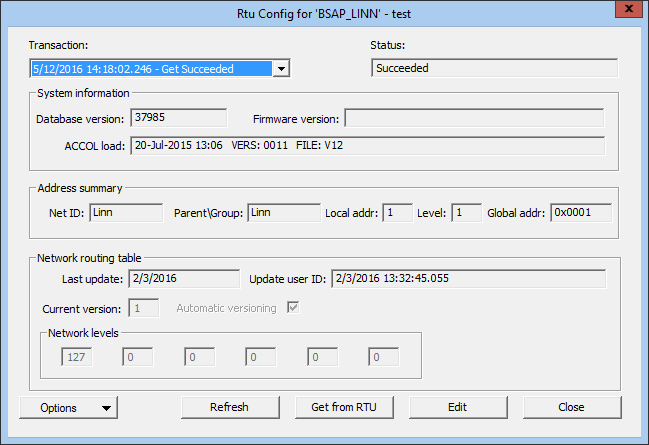 Network Routing Table Values